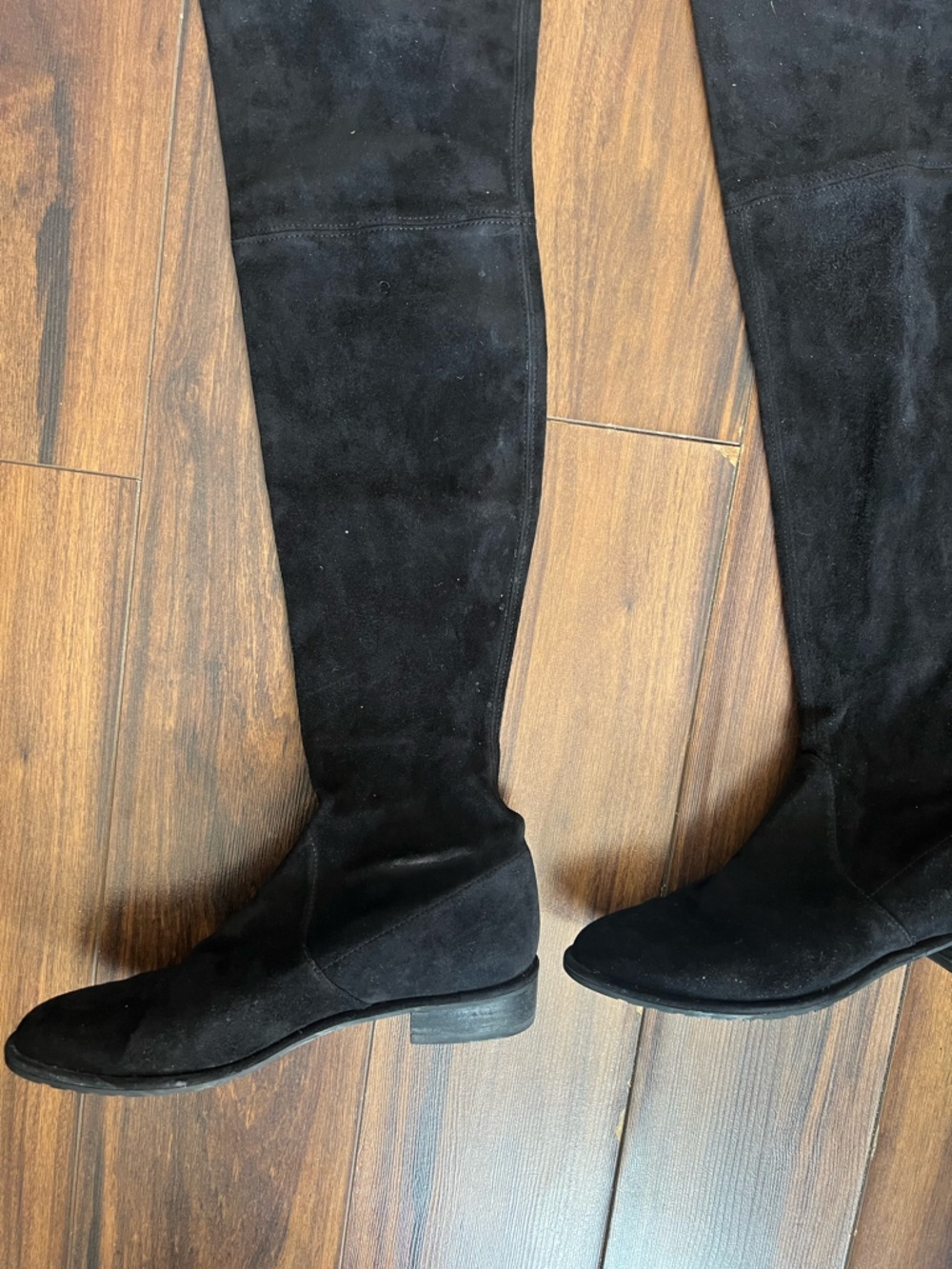 Stuart Weitzman Over-the-Knee Boots – Black Suede – Size 8.5 - Picture 9 of 13